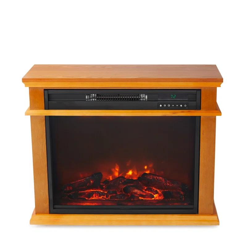 Lifesmart LifeSmart LifePro 1500W Portable Electric Infrared Quartz Indoor Fireplace, Oak