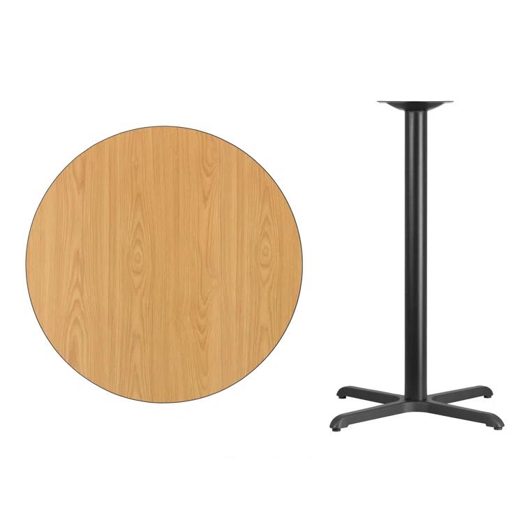 Flash Furniture Carrus Round Laminate Table Top with Height Table Base