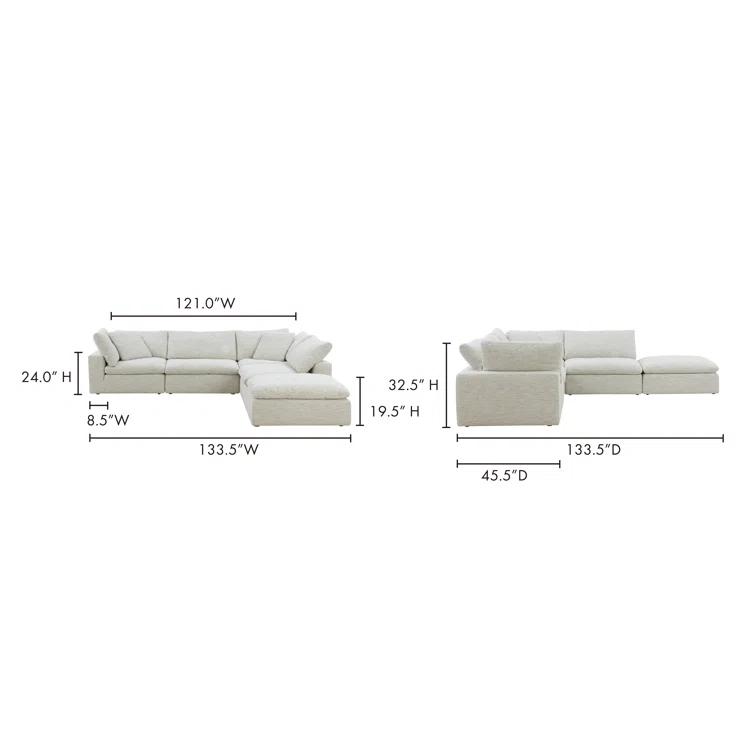Desert Sage Performance Fabric Modular Sectional with Removable Cushions