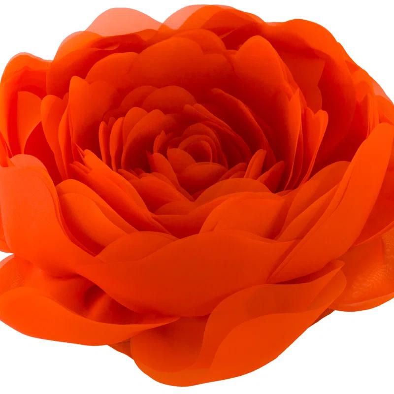 JWH Simulation Rose Flower Throw Pillow Decorative Round Floral Accent Pillow Cover & Insert