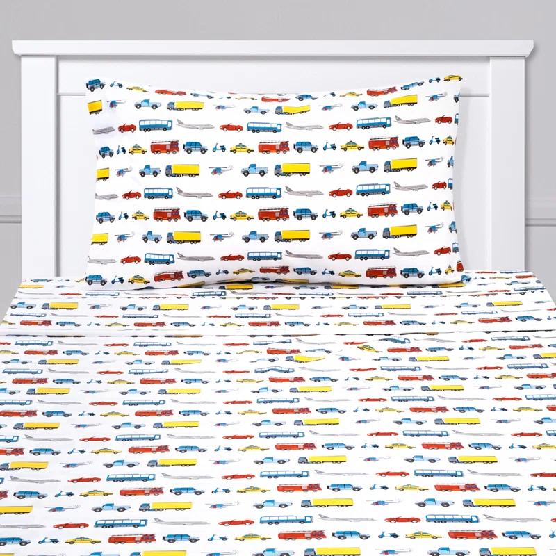 Sweet Home Collection Cars Transportation Bed Sheet Set
