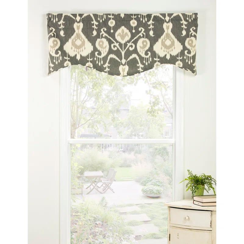 thomasville at home Salazar Ikat Cotton Scalloped 52'' W Window Valance