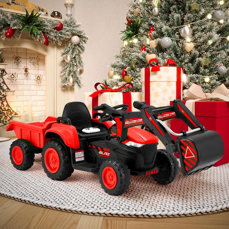 EROMMY EROMMY 12 Volt 1 Seater Tractors / Construction Battery Powered Ride On with Remote Control