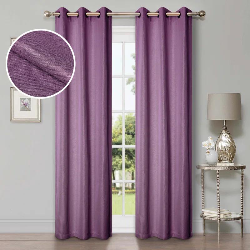 Gracie Oaks Evayah Modern Linen Inspired Classic Solid Room Darkening Curtain Panel (Set of 2)