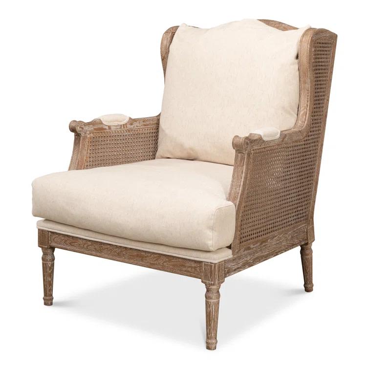 Sarreid Ltd Ava Upholstered Wingback Chair