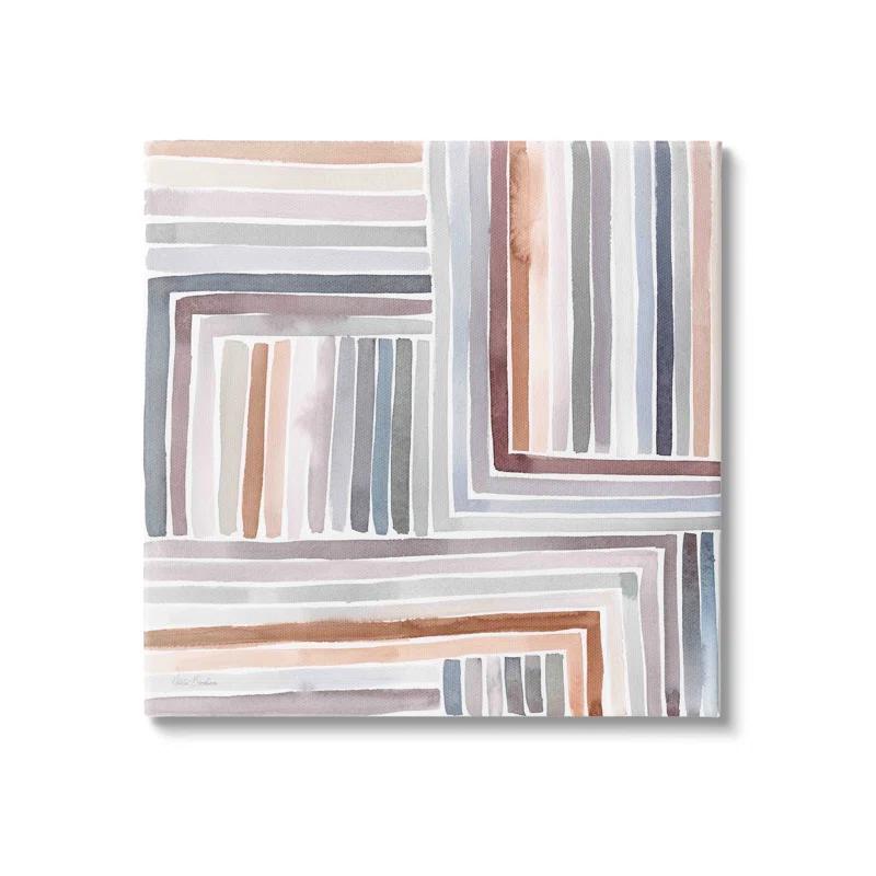 Stupell Industries " Structured Geometric Lines Abstract Square Shapes " by Kristen Brockmon Painting Print