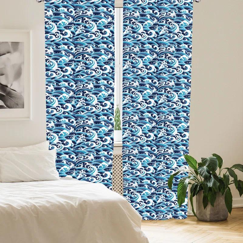 Ambesonne Japanese Semi-Sheer Rod Pocket Sliding Panel (Set of 2)