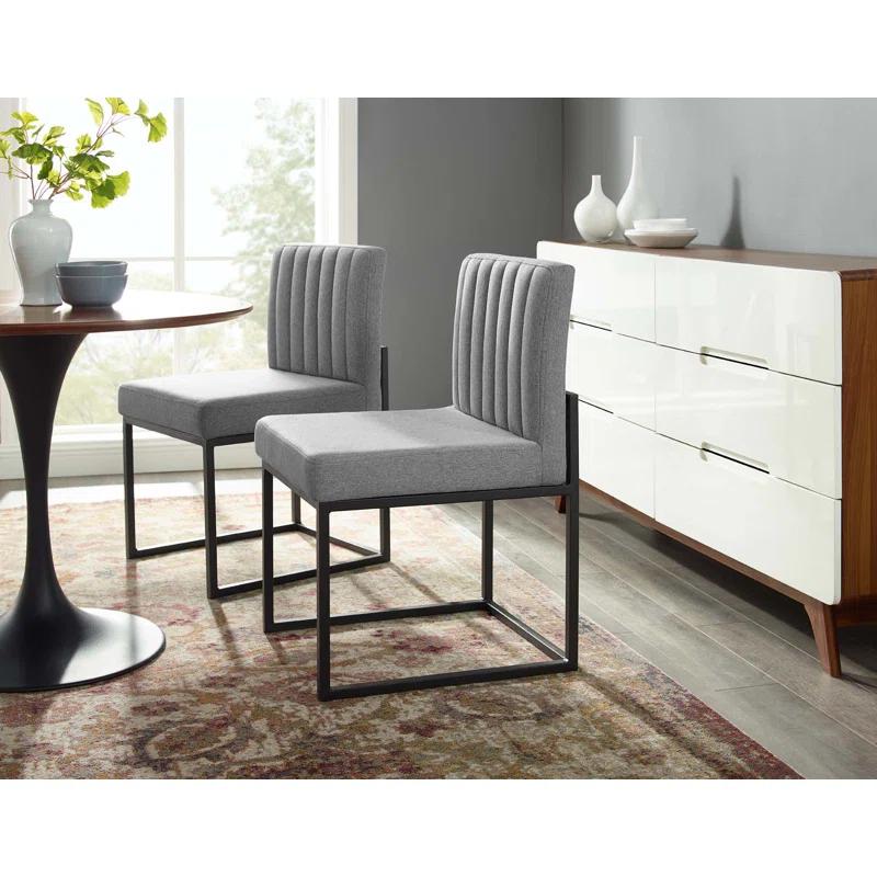 Latitude Run® Carriage Dining Chair Upholstered Fabric (Set of 2)