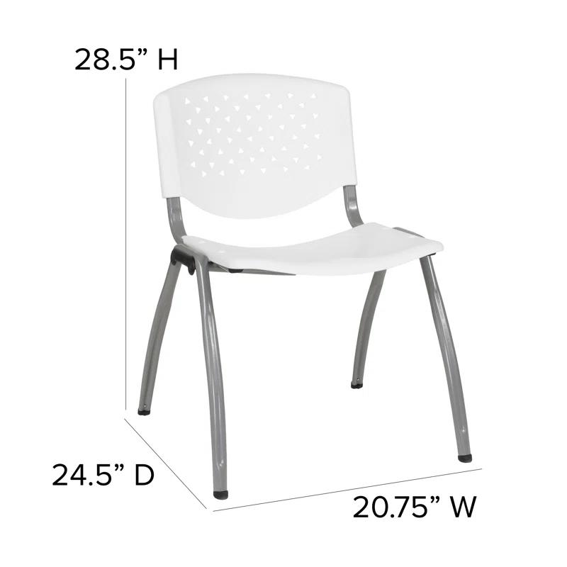Flash Furniture Memphis 880 lb. Capacity Plastic Stack Chair with Powder Coated Frame