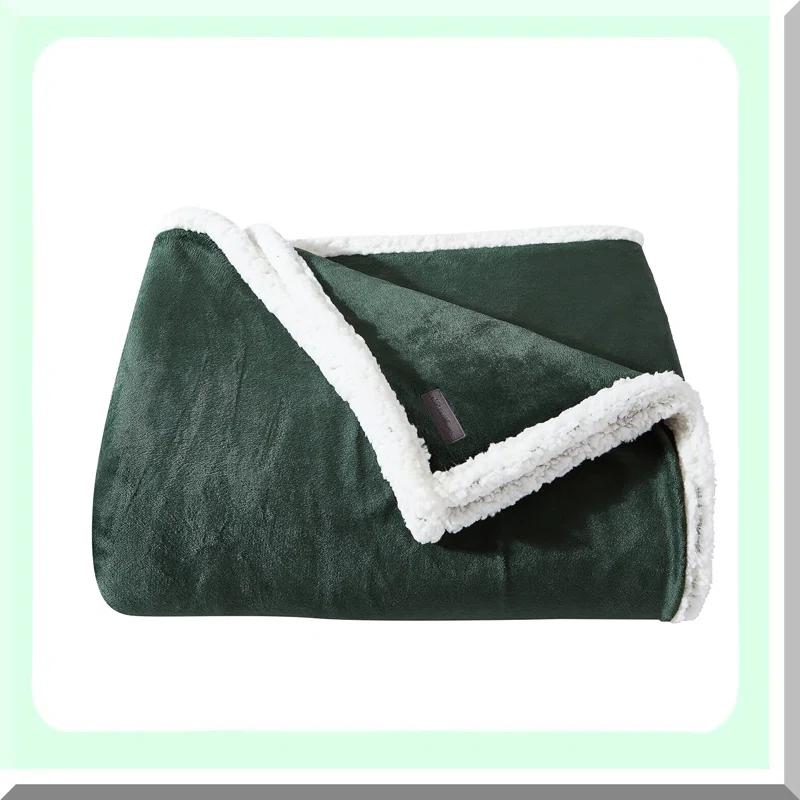 BRBCA CozyTwin Reversible Fleece Shearling Blanket - Plush Bedding