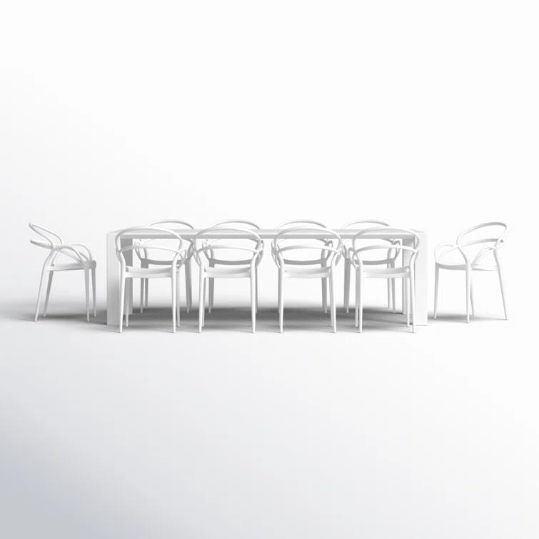 Comet 39.37'' Rectangular 10 - Person Outdoor Dining Set