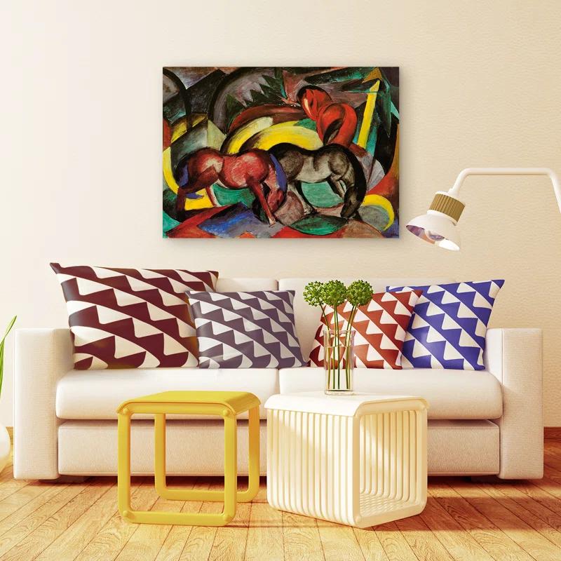 Trademark Fine Art " Three Horses 1912 " by Franz Marc