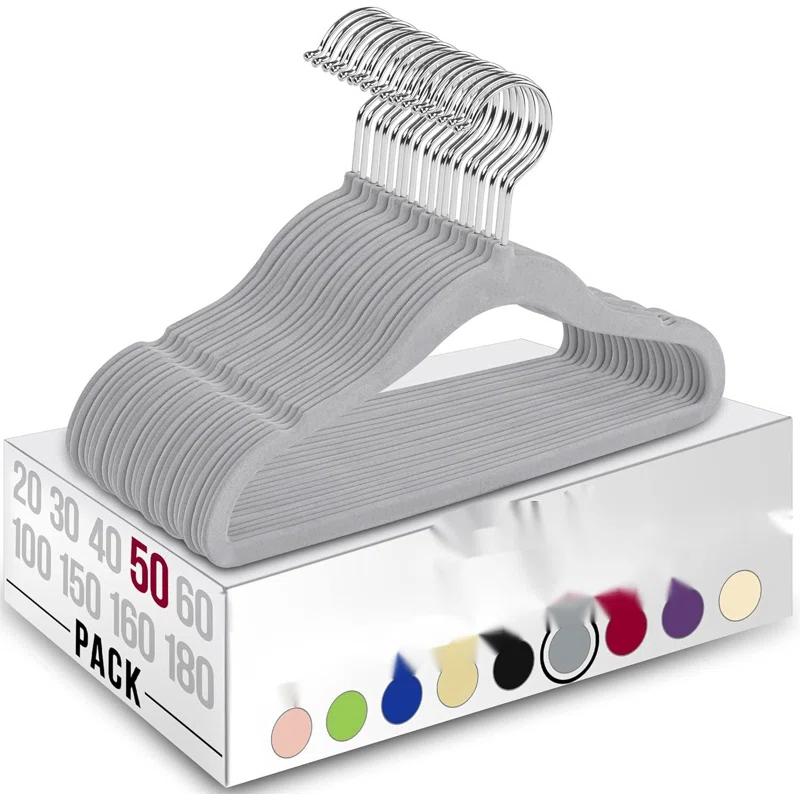 Rebrilliant Kids Hangers Velvet 50 Pack -Baby Felt Hangers Non Slip Toddler Hangers Childrens Hangers For Kid