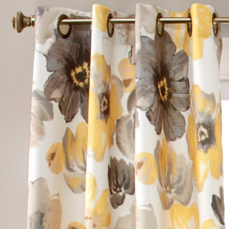 Lush Decor Leah Polyester Room Darkening Curtain Pair (Set of 2)