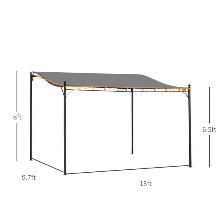 Outsunny 13 Ft.W x 10 Ft. D Canvas Pergola with Canopy