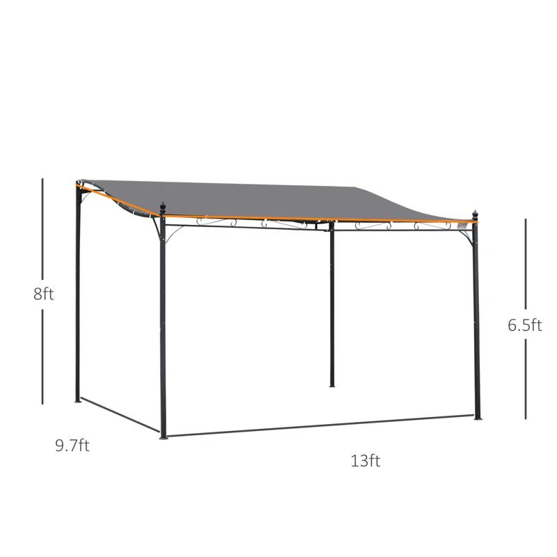 Outsunny 13 Ft.W x 10 Ft. D Canvas Pergola with Canopy