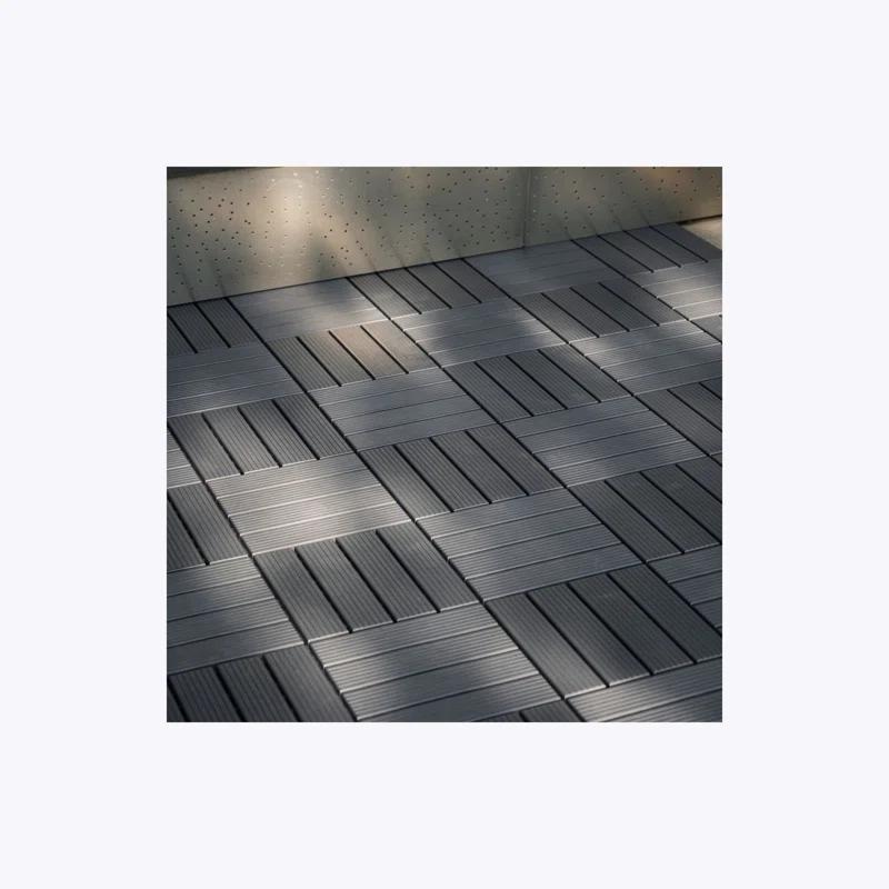 ROKAWO Plastic Interlocking Deck Tiles,44 Pack Patio Deck Tiles,12"x12" Square Waterproof Outdoor All Weather Use, Patio Decking Tiles for Poolside Balcony Backyard, Grey