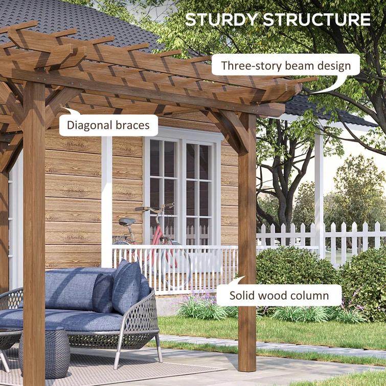 Outsunny Solid Wood Pergola