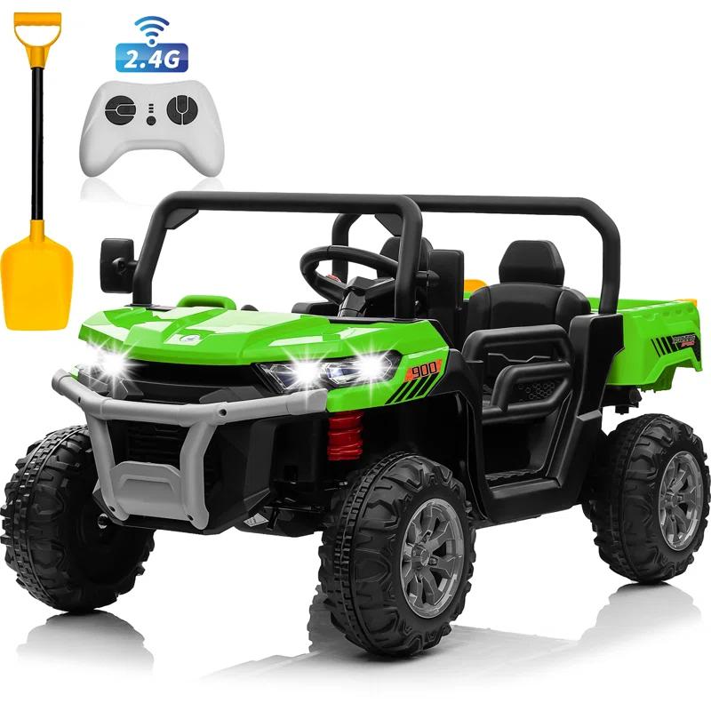 4 Wheels 24V Ride on Dump Truck Toys 2 Seater Kids Ride On UTV Car with Remote Control,Electric Dump Bed