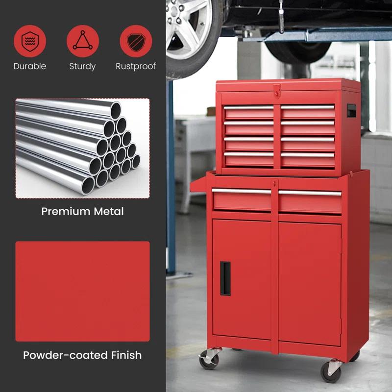 WFX Utility™ 23.5'' W 5 -Drawer Iron Combination Set with Wheels