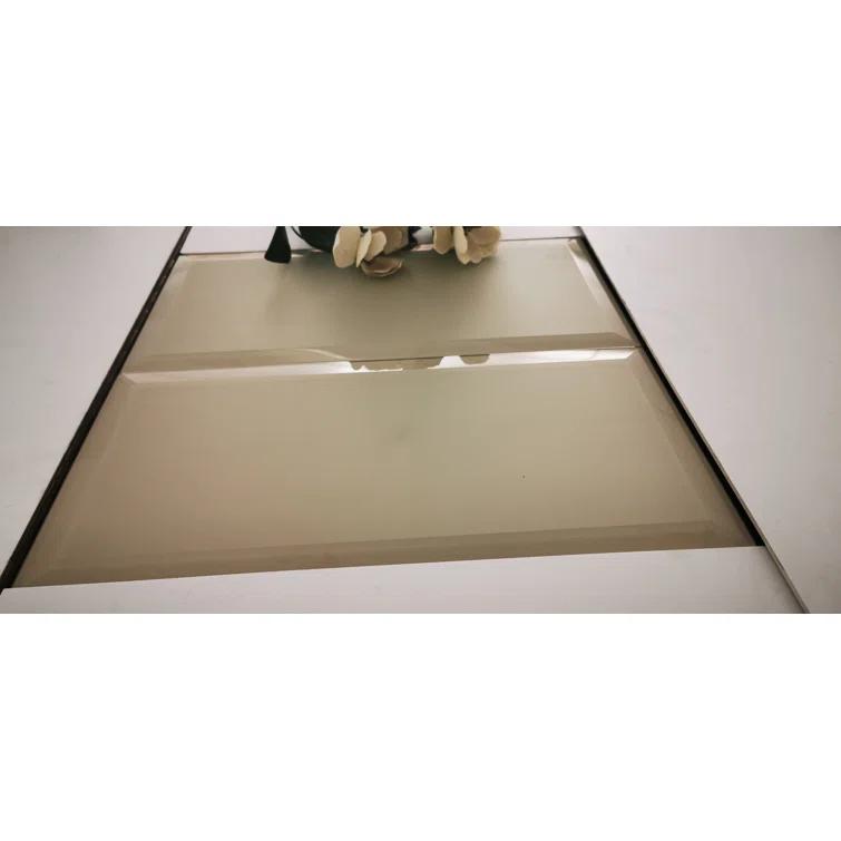 Abolos Frosted Elegance 8 in. x 16 in. Diamond Grade Glass Beveled Large Format Subway Decorative Kitchen & Bathroom Wall Tile