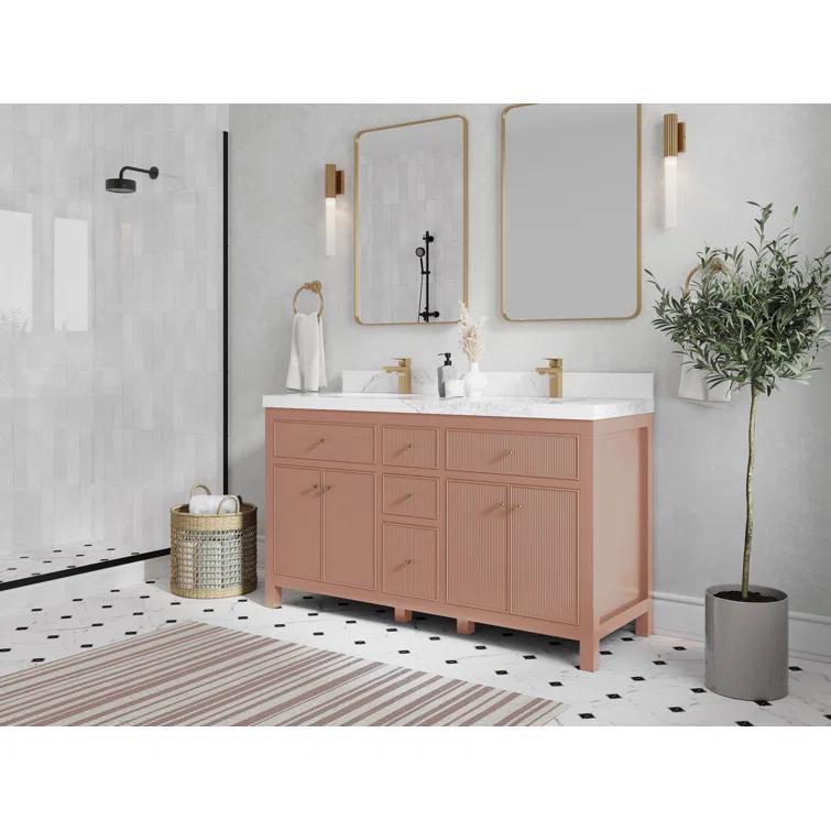 Willow Collections Sonoma 60'' Double Bathroom Vanity with Quartz Top