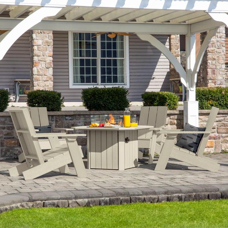 Highwood USA Plastic Adirondack Chair with Table