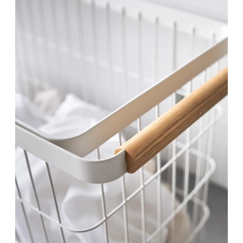 Yamazaki Home Rolling Basket (14.8" H) - Steel, Steel, 9.2 Gallons, 35L, Holds 11 Lbs