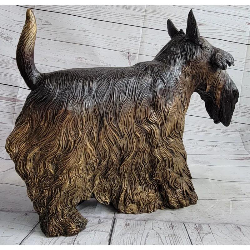Red Barrel Studio® Scottish Terrier Dog Bronze Metal Sculpture Statue Figure Figurine Handmade Art 16 Inches X 20 Inches
