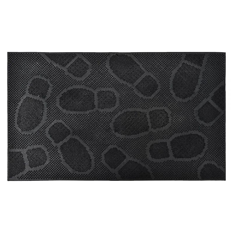 Evideco Outdoor Mat Front Rubber Shoeprint 30 in. x 18 in. Non-Slip Outdoor Door Mat