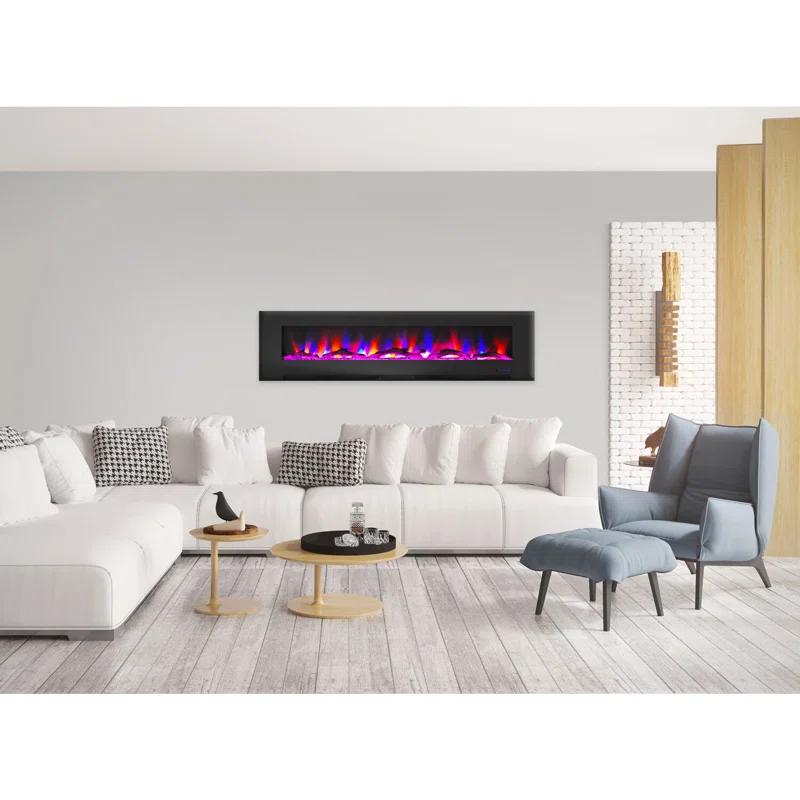 Cambridge Cambridge Wall Mount Electric Fireplace Heater with Remote Control for Indoor Use in Living Room, Bedroom, Home Office
