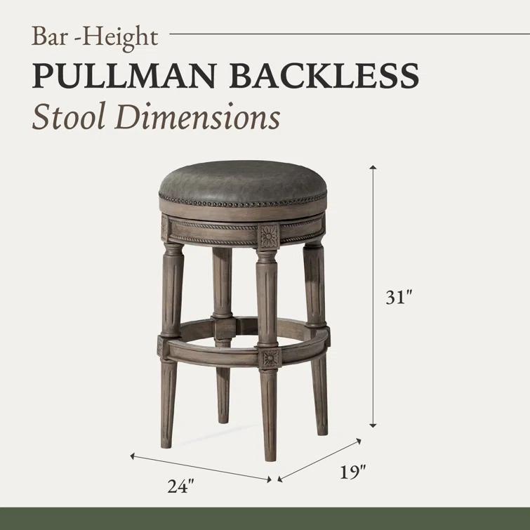 Maven Lane Maven Lane Pullman Backless Bar Stool with Vegan Leather Upholstery