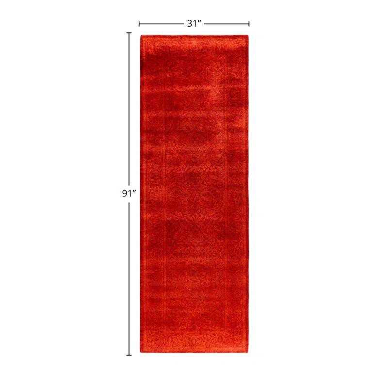 Solo Rugs Overyed One-of-a-Kind Runner 2'7" X 7'7" New Age Runner Wool Area Rug Orange/Red