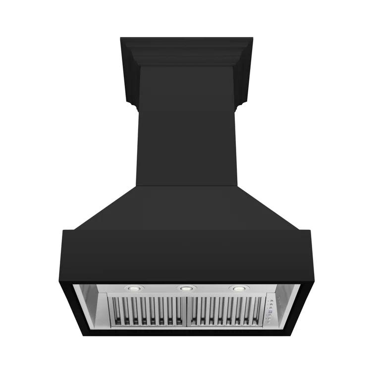 ZLINE 36 in. Convertible Vent Wooden Wall Mount Range Hood in Walnut