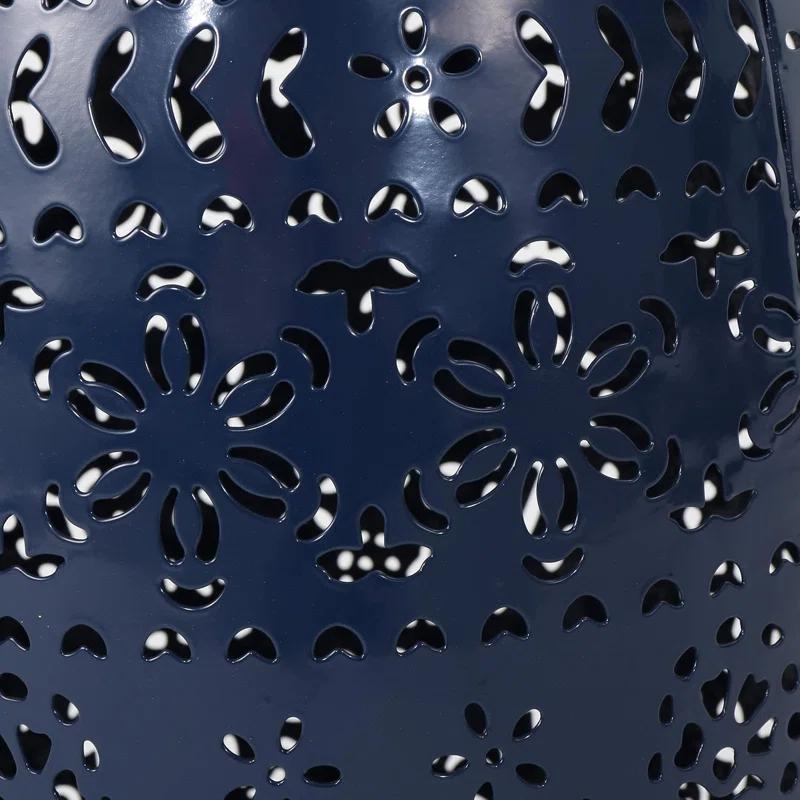 Dakota Fields 12-Inch Iron Side Table, Dark Blue