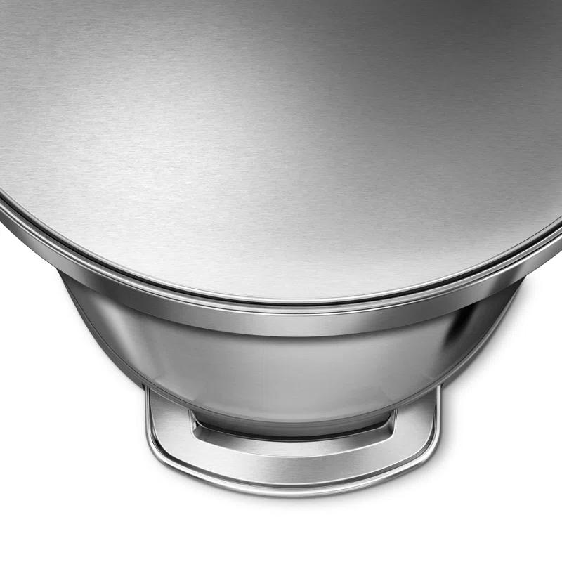 simplehuman Semi-Round Hands-Free Kitchen Step Trash Can with Soft-Close Lid