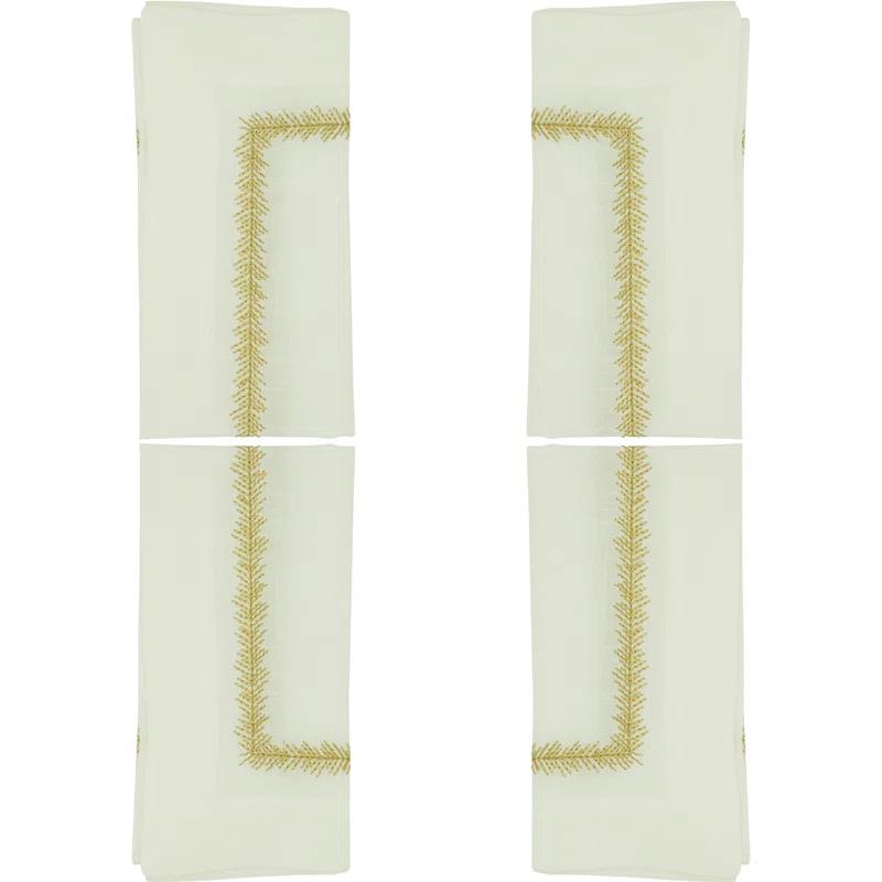 Saro Pomeline Collection Polyester No Pattern Square Napkin (Set of 4)
