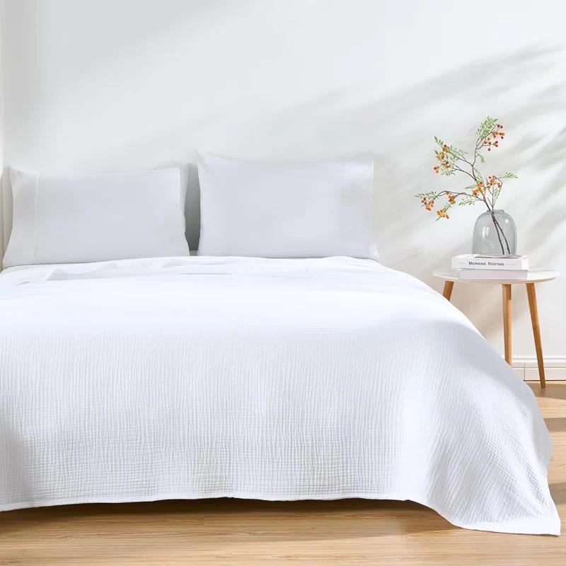 Chezmoi Collection Airy Lightweight 4 Layer Cotton Muslin Blanket