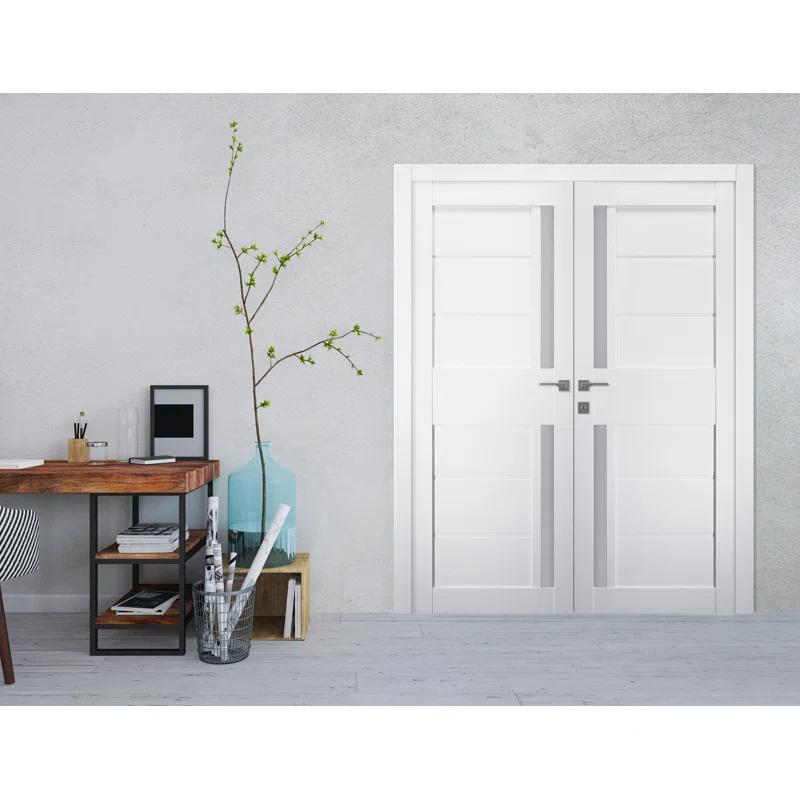 Belldinni Paneled Manufactured Wood and Glass Prefinished Esta Standard Door
