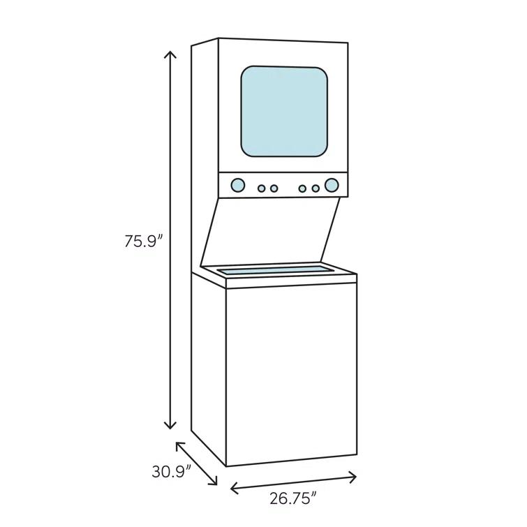 GE Appliances 3.8 cu. ft. Washer and 5.9 cu. ft. Electric Dryer Laundry Center GUD27ESSMWW