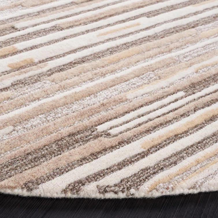 Martha Stewart Martha Stewart 300 Hand Tufted Wool/Cotton with Latex Abstract Rug in Brown/Beige