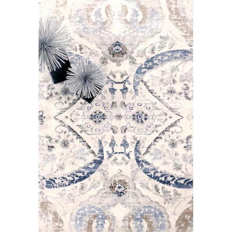 Pasargad Amadeus Power Loom Oriental Area Rug in Ivory/Gray