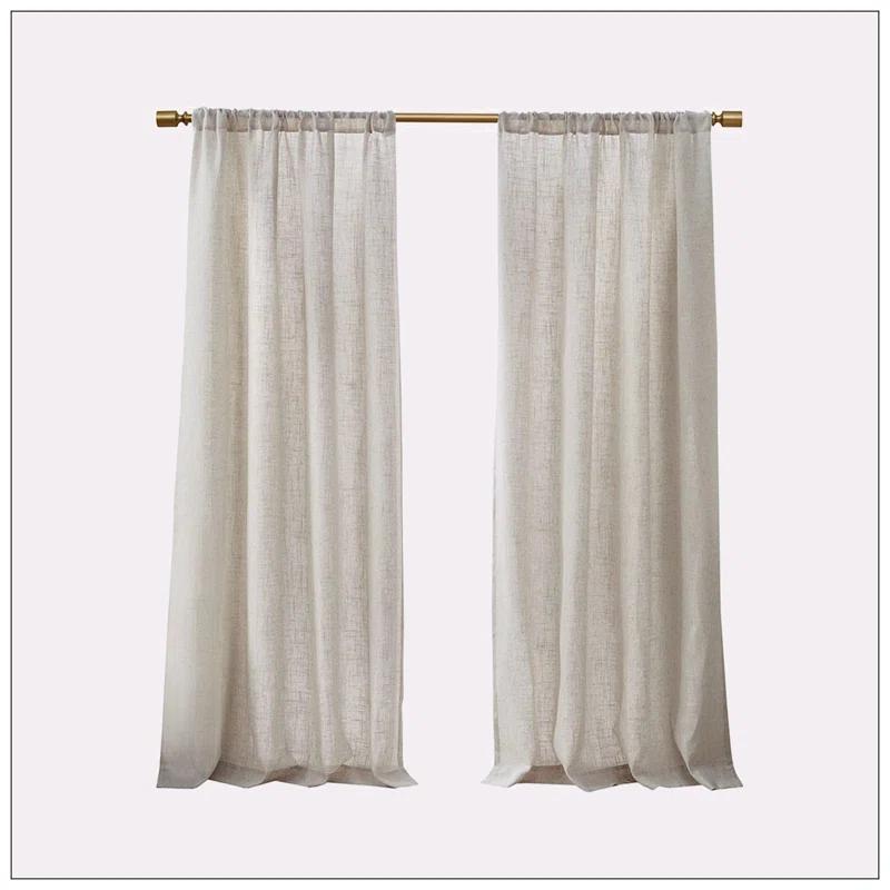 Madison Park Kyler Natural Linen Blend Light Filtering Curtain Panel Pair 52x84" (Set of 2)