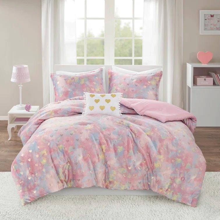 Intelligent Design Rosalie Metallic Printed Plush Comforter Set & Reviews | Wayfair