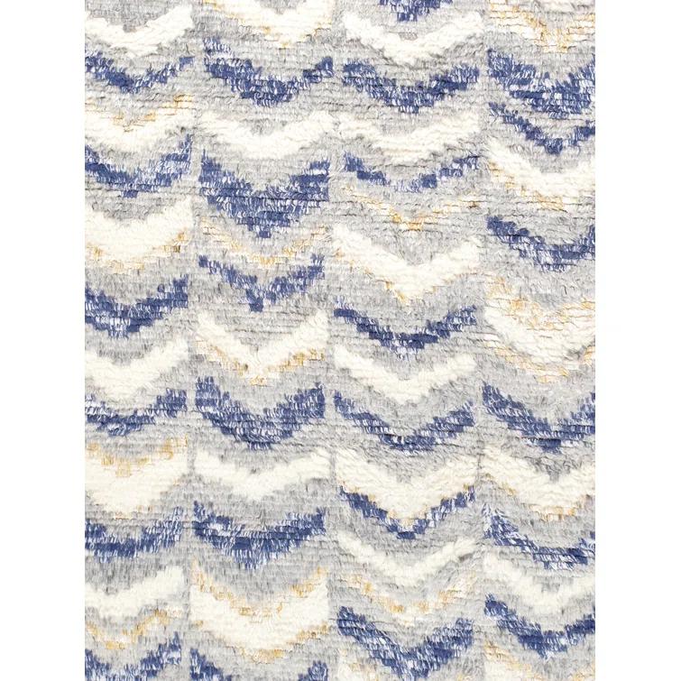 Pasargad Casablanca Moroccan Hand Knotted Wool Chevron Rug