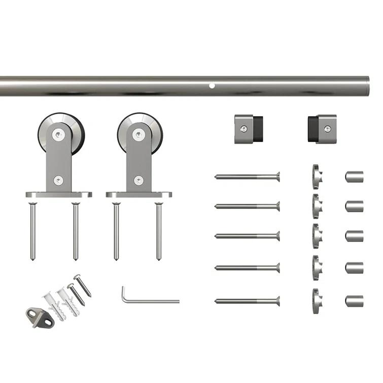 Calhome Paneled Manufactured Wood And Metal Barn Door With Installation Hardware Kit