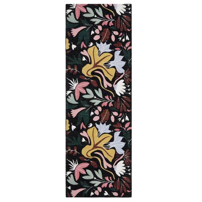 Town & Country Living Livie Floral Drip Everwash Washable Multi-Use Non-Slip Backing Decorative Rug