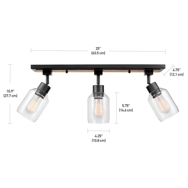 Griffith 25'' 3 -Light Fixed Track Track Kit with Dimmable and Adjustable Head