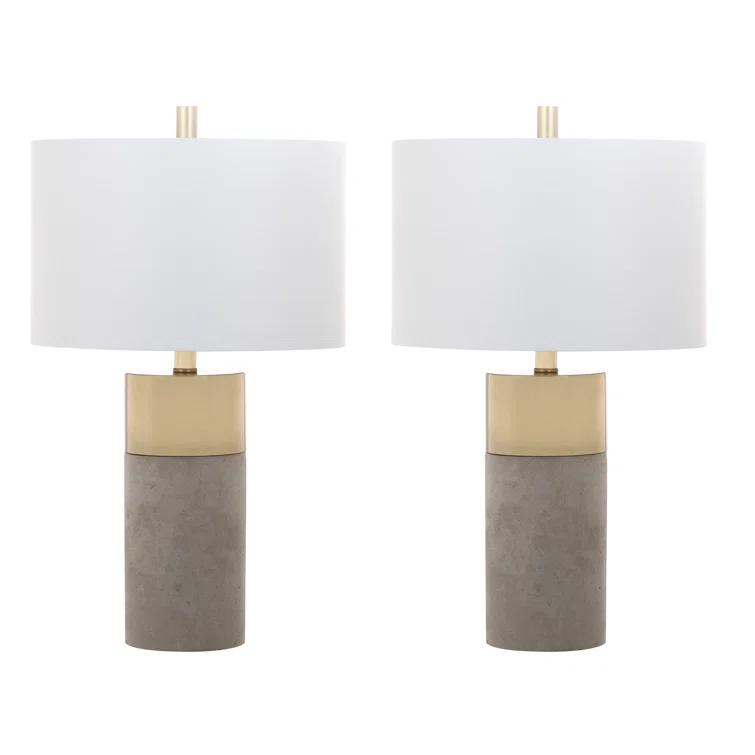 Everly Quinn Mildner Concrete Table Lamp (Set of 2)