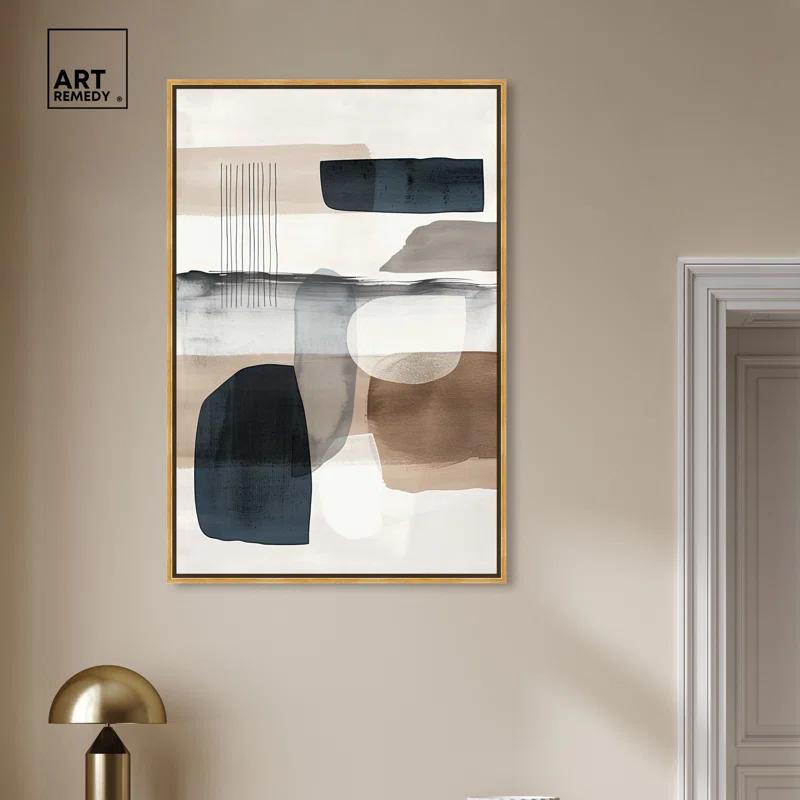 Art Remedy Shapes Abstracts " Layers Of Depth " by Art Remedy on Canvas